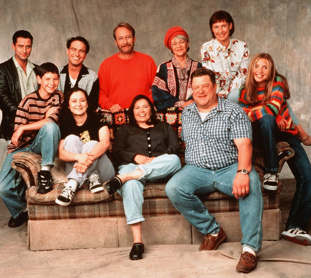 Johnny Galecki and the cast of 'Roseanne.'