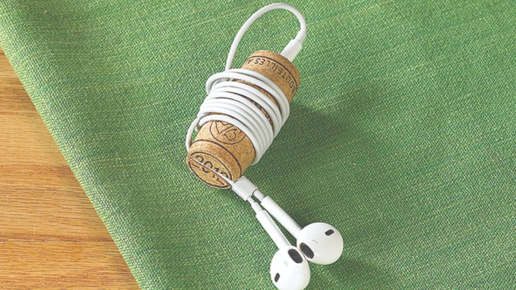 Warding off earbud tangles is one of many uses for wine corks