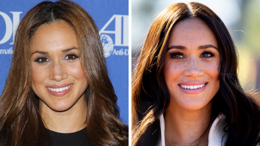 Meghan Markle from the Suits cast. Left: 2011; Right: 2022