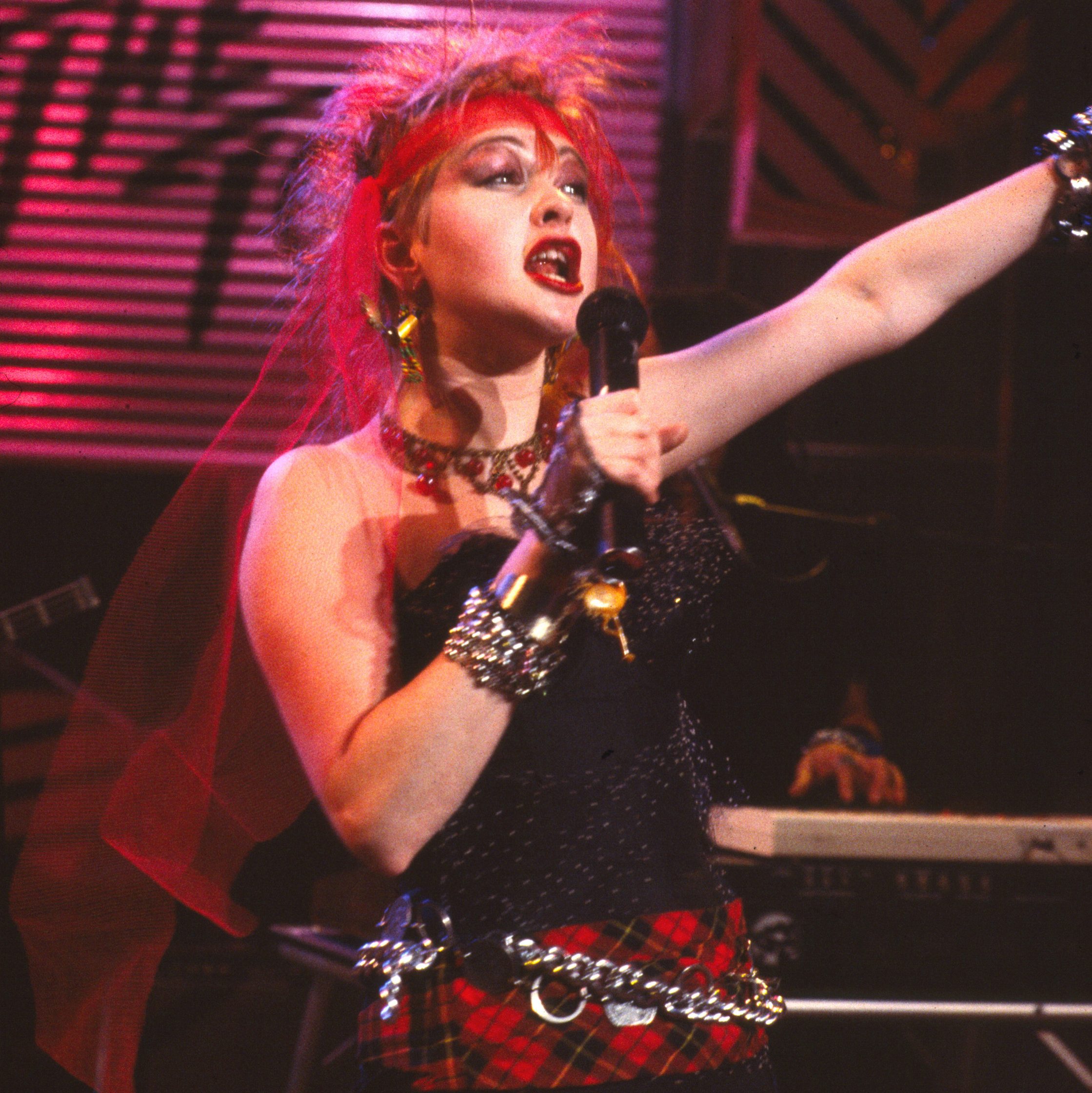Cyndi Lauper performs onstage, 1984