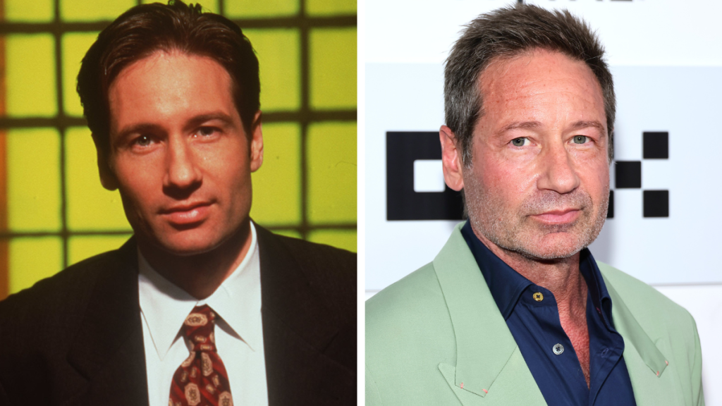 David Dunchovny Left: 1997; Right: 2023