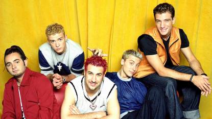 Band posing for a photo; NSYNC Members