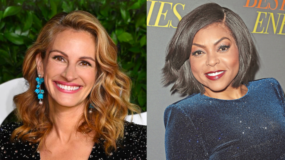 Side-by-side of actresses Julia Roberts and Taraji P. Henson