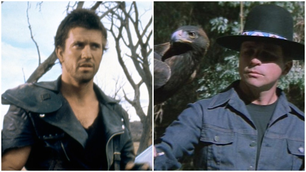 Mel Gibson as Mad Max and Tom Laughlin as Billy Jack