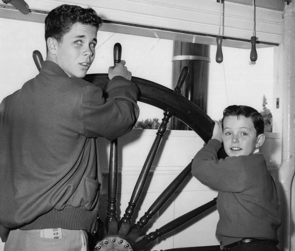 Tony Dow and Jerry Mathers in between scenes
