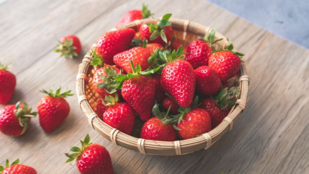 strawberry cheesecake bars: fresh strawberries