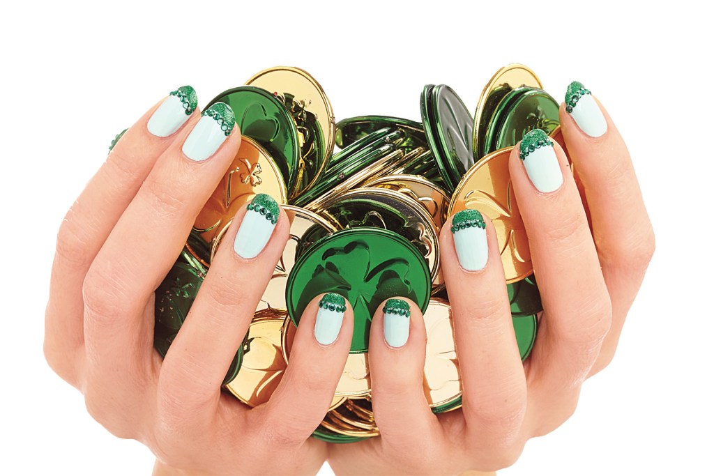Green French Tip nails
