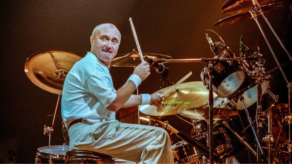Phil Collins playing the drums