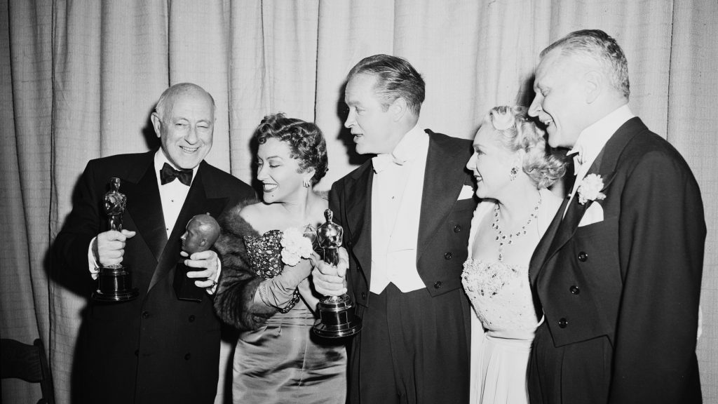 Cecil B. DeMille, Bob Hope and others at the Academy Awards, 1953