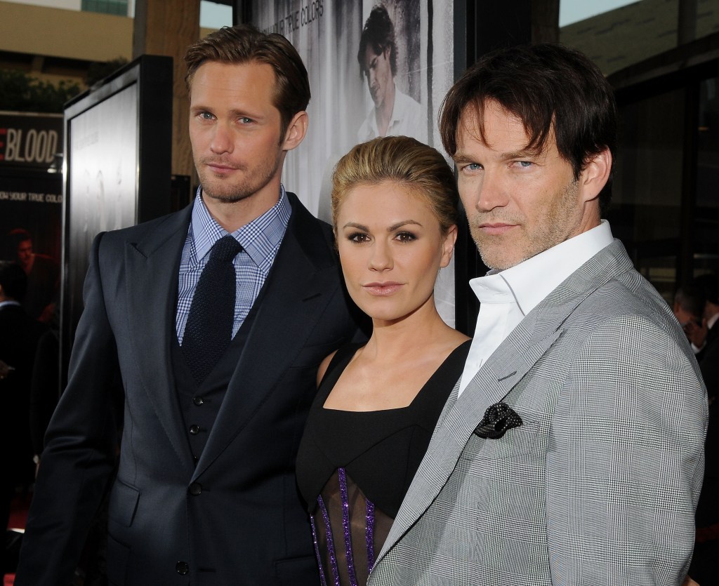 Alexander Skarsgaard, Anna Paquin and Stephen Moyer arrive on the red carpet, 2011