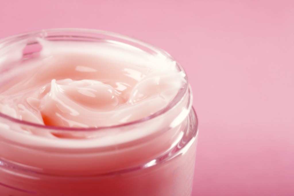Closeup of a jar of eye cream