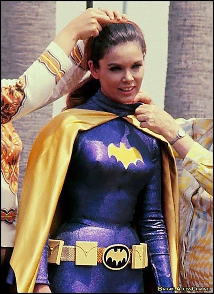 The actress getting made up as Batgirl, 1968