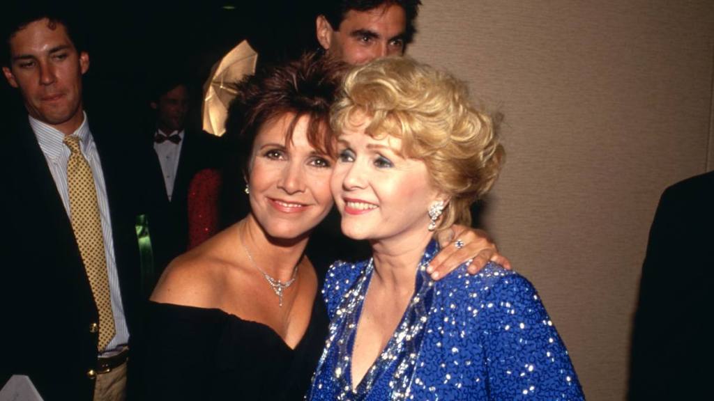 the actress and Debbie Reynolds in 1990
