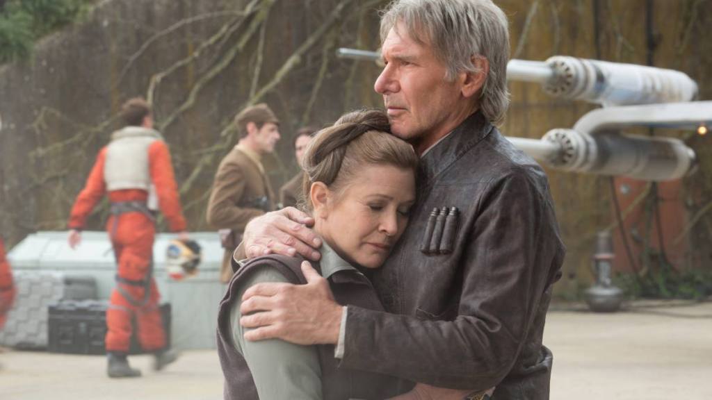 the actress and harrison ford in 'Star Wars Episode VII – The Force Awakens' (2015)