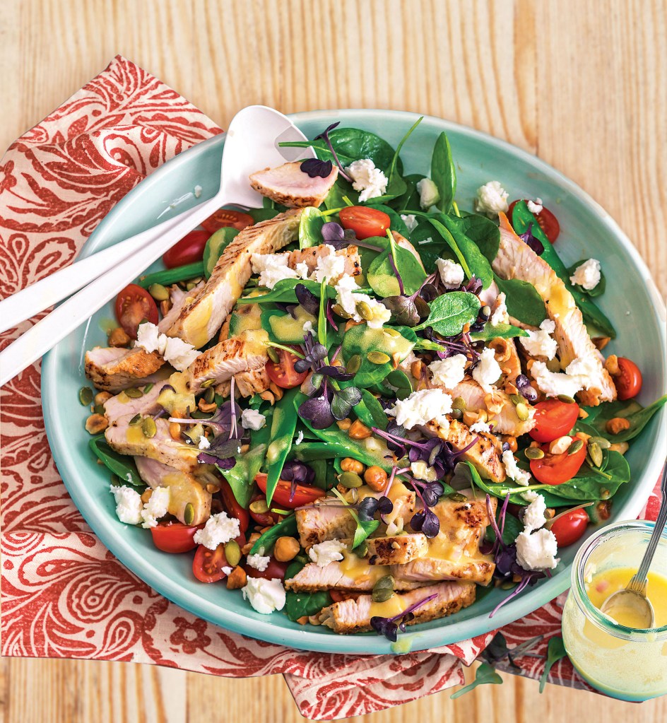 Chicken, Spinach and Goat Cheese Salad