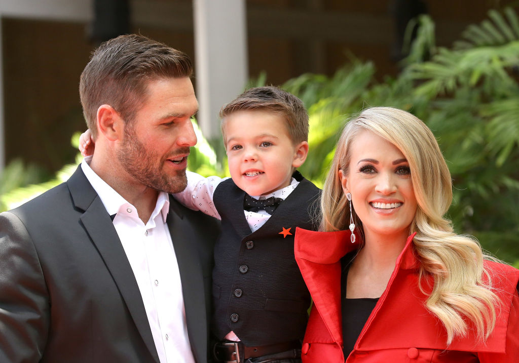 Carrie Underwood with husband and son.