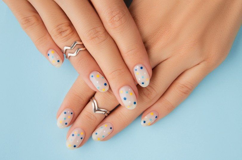 mini polka dot nails for nail designs 2023.