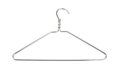 A metal hanger to help stop static cling