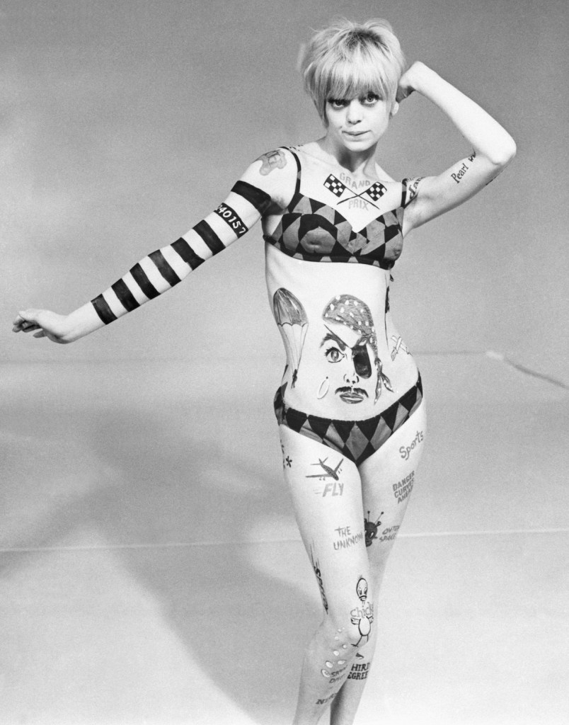 Goldie Hawn in bikini and body paint on Laugh-In, 1968