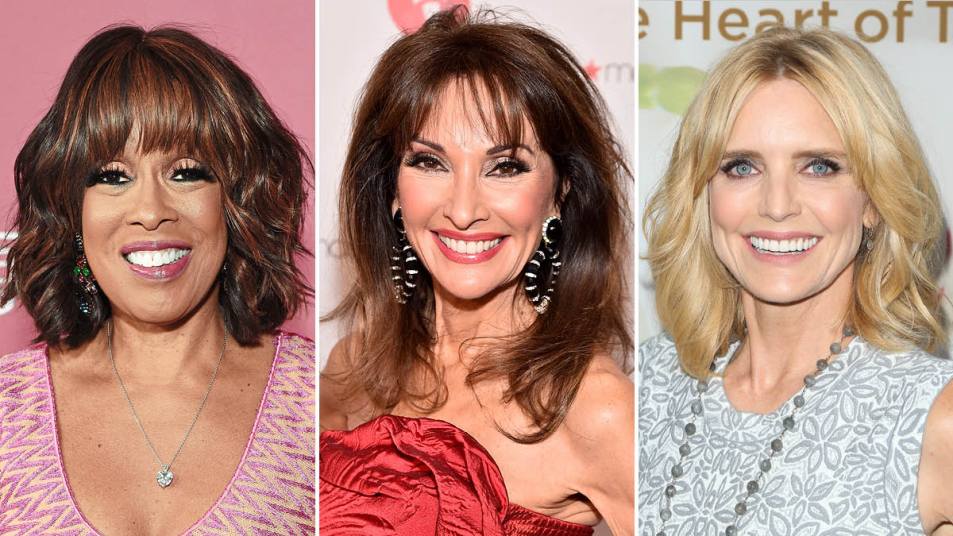 Gayle King, Susan Lucci and Courtney Thorne-Smith, all celebrities over 50 with a hush cut