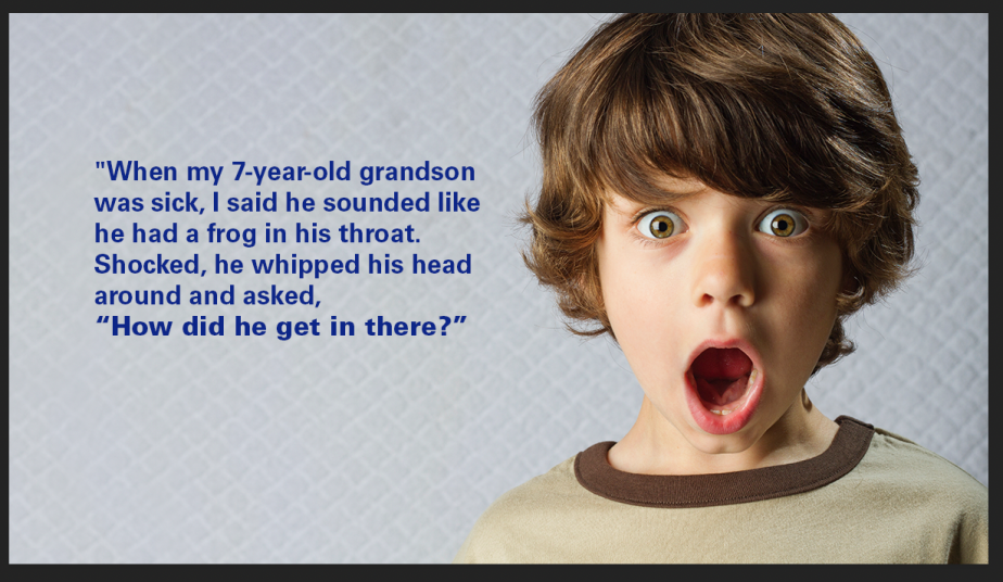 Little boy looking shocked: Things kids say