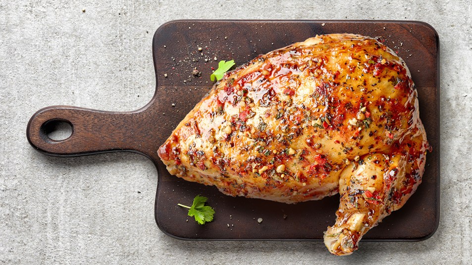 A seasoned airline-cut chicken breast