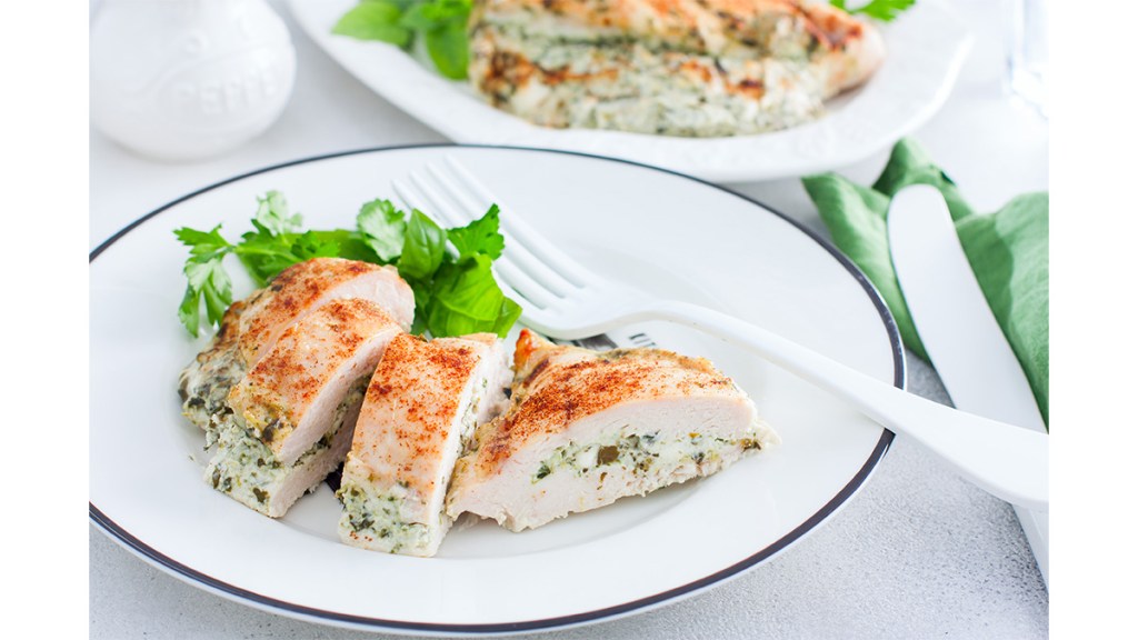A recipe for Cheesy-Stuffed Airline Chicken Breasts