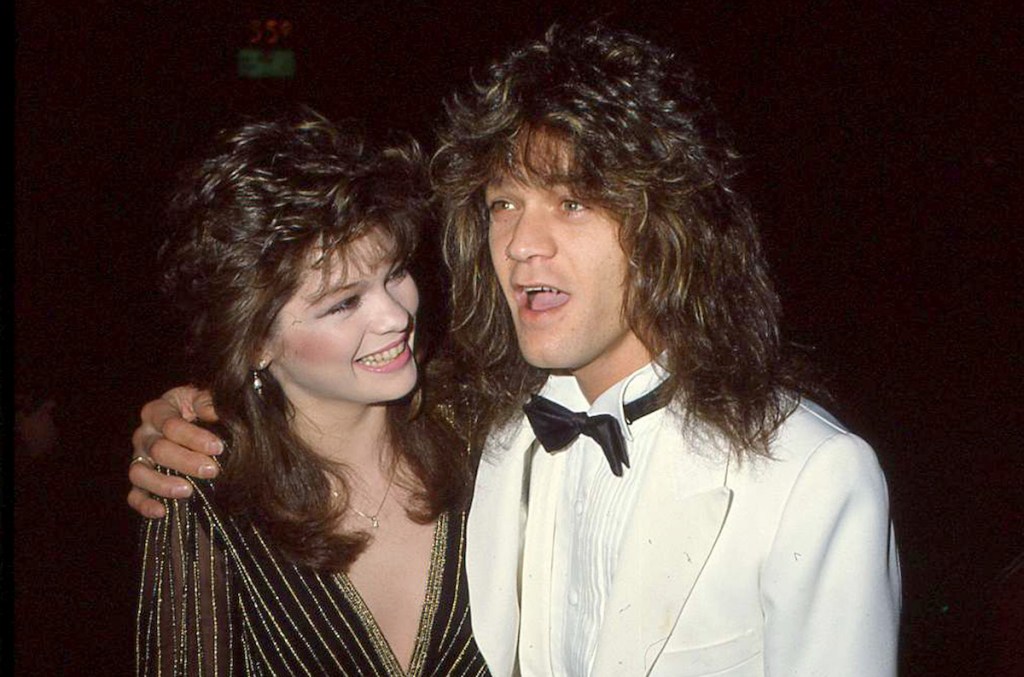 Valerie Bertinelli and Eddie Van Halen at Chasens Restaurant on March 20, 1983 in Beverly Hills, California