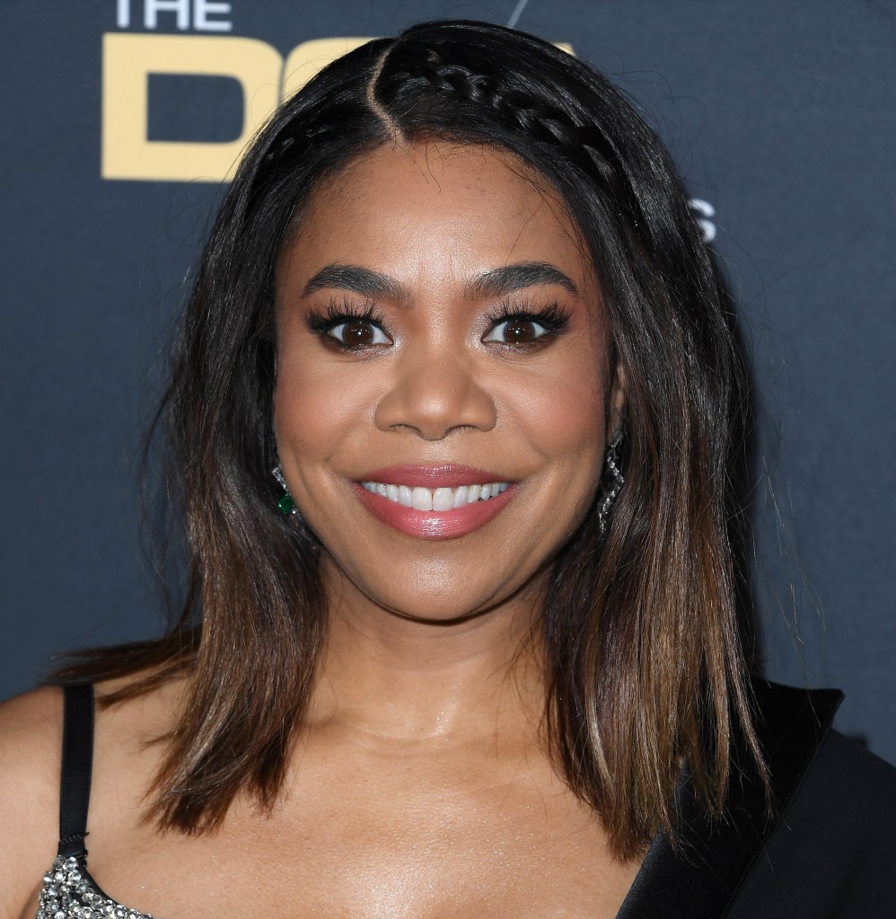 Regina Hall with a hairstyle that's infused with braids for thin hair