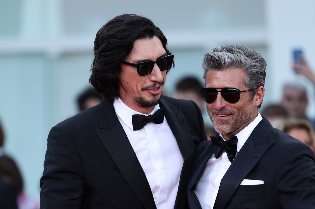 Adam Driver and Patrick Dempsey attend a red carpet for the movie "Ferrari", 2023  (Patrick Dempsey movies and TV shows)