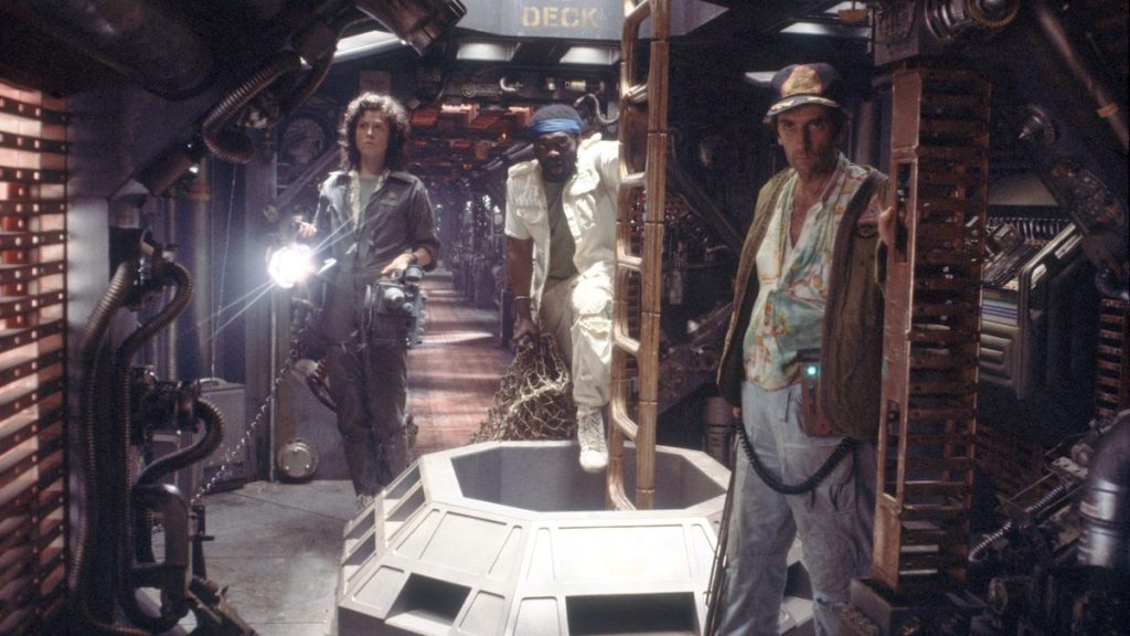 Sigourney Weaver, Yaphet Kotto and Harry Dean Stanton in Alien, 1979