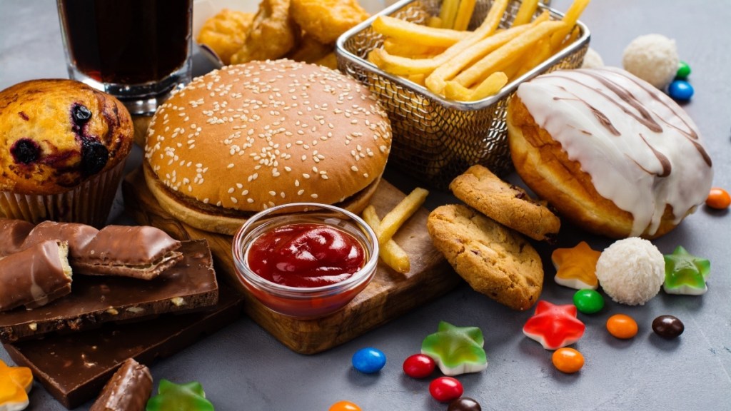 A spread of carb- and sugar-rich foods, such as burgers, donuts, cookies and soda. This can cause adrenal fatigue, which can be reversed with an adrenal cocktail.