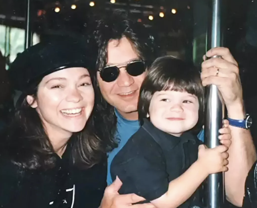 Valerie Bertinelli, Eddie Van Halen and Wolfgang Van Halen in 1993