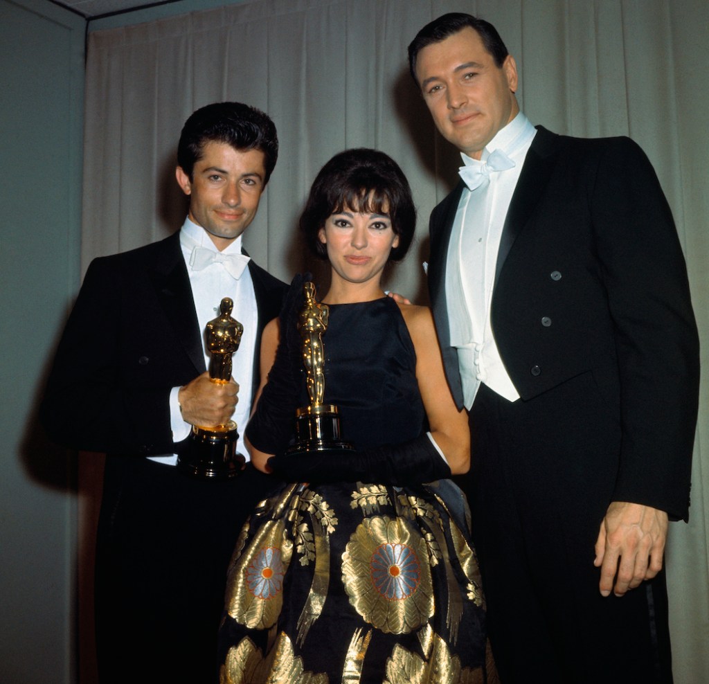 Oscar Winners George Chakiris and Rita Moreno with Rock Hudson, 9th April 1962