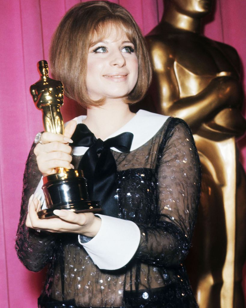Barbra Streisand with her Oscar in 1969