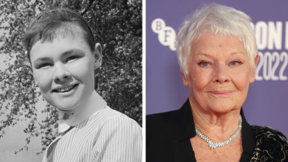 Side-by-side of Judi Dench young and now