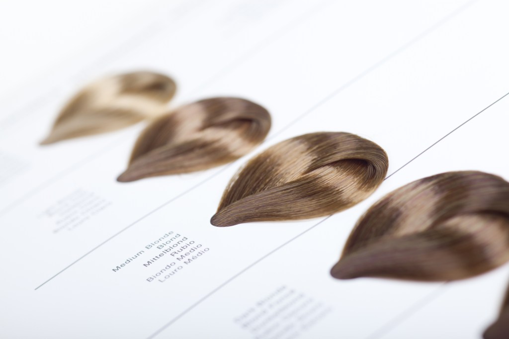 Hair extension color swatches