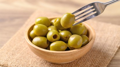 Castelvetrano olives in a bowl