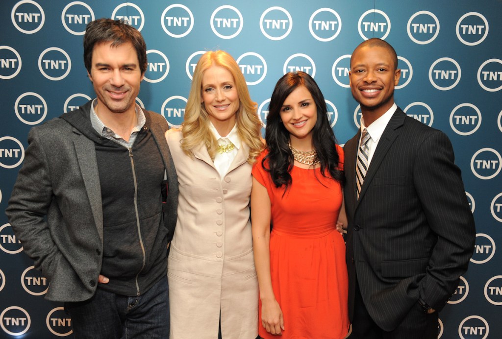 Left to right: 'Perception' stars Eric McCormack, Kelly Rowan, Rachael Leigh Cook and Arjay Smith in 2012