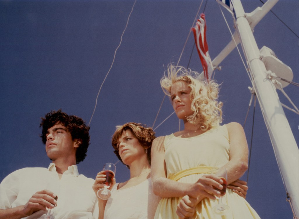 Actors Peter Gallagher, Daryl Hannah and Valerie Quennessen, in a scene from the movie 'Summer Lovers', 1982