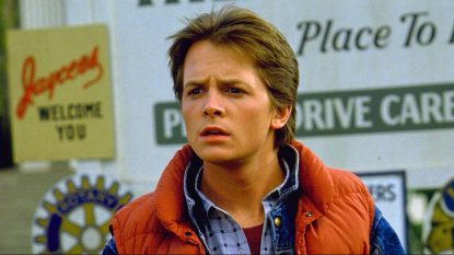 Micheal J Fox in a scene from Back to the Future, 1985