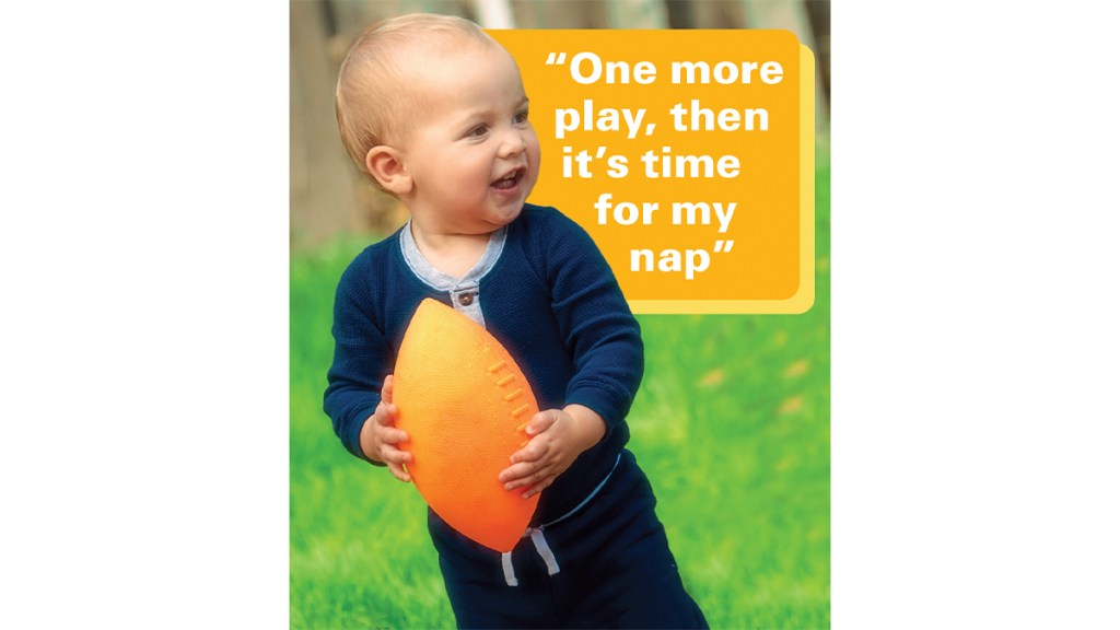 Funny photos: Baby quarterback with caption, "One more play, then it's time for my nap."