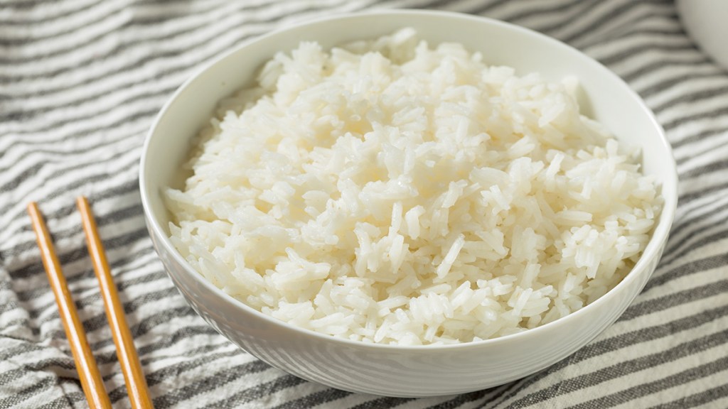 A plain batch of jasmine rice that was cooked in an Instant Pot