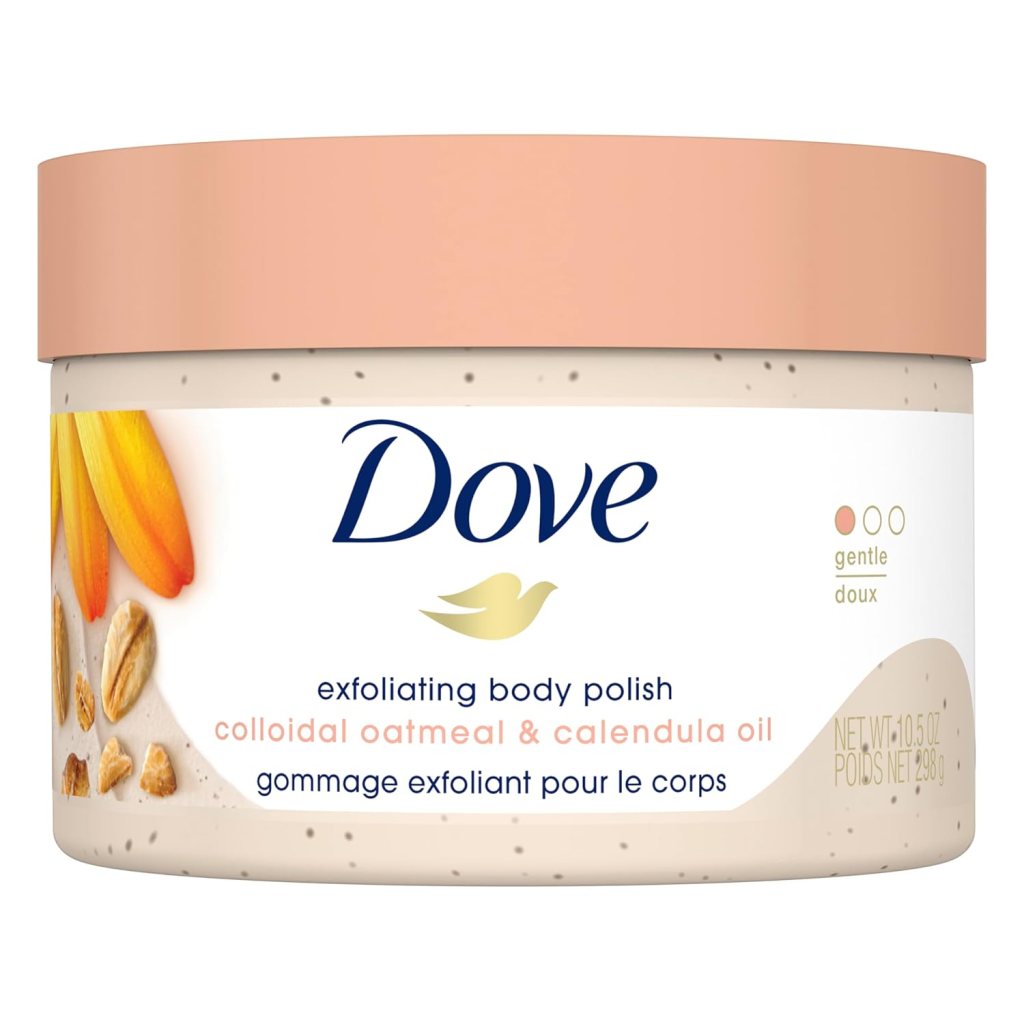 Product image of Dove Exfoliating Body Polish Scrub for Silky Skin Oatmeal & Calendula Oil, one of the best body scrubs