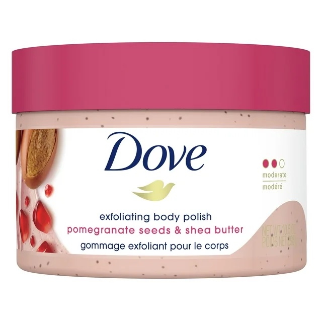 Product image of Dove Exfoliating Body Polish Pomegranate Seeds and Shea Butter, one of the best body scrubs