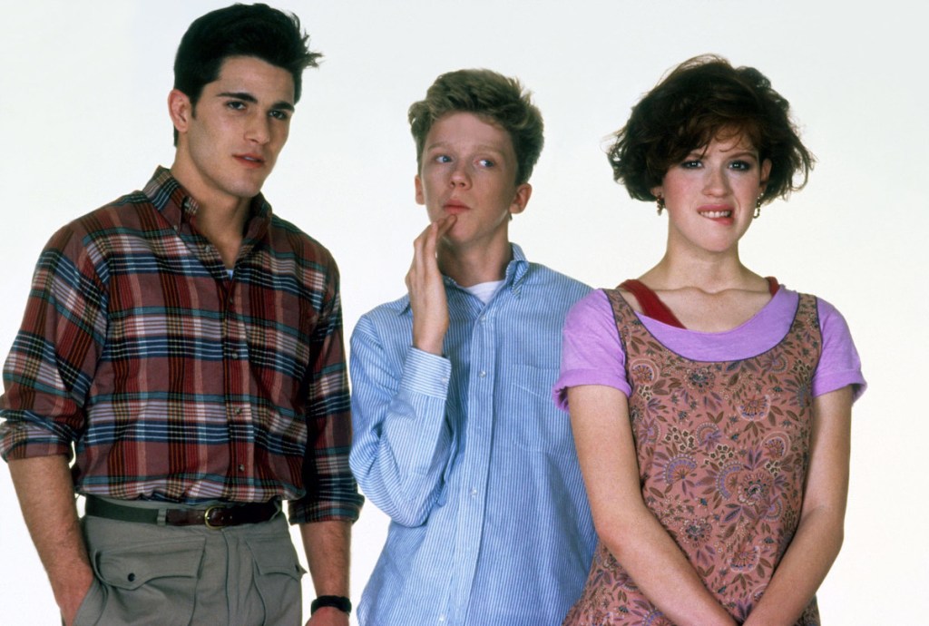 Michael Schoeffling, Anthony Michael Hall and Molly Ringwald in 'Sixteen Candles' 1984
