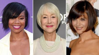 Gabrielle Union, Helen Mirren and Katie Holmes with French bob haircuts