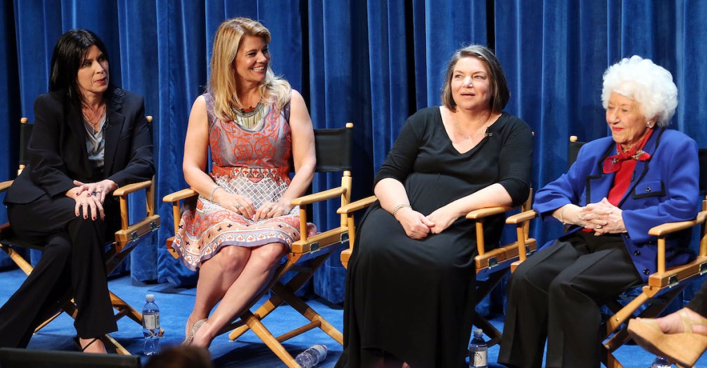 Left to right: 'The Facts of Life' stars Nancy McKeon, Lisa Whelchel, Mindy Cohn and Charlotte Rae at a reunion event in 2014