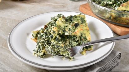 spinach casserole on plate