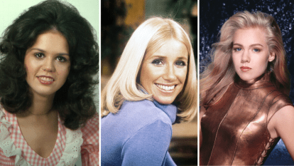 Left to right: Marie Osmond in the '70s, Suzanne Somers in 1975 and Jennie Garth in 1993